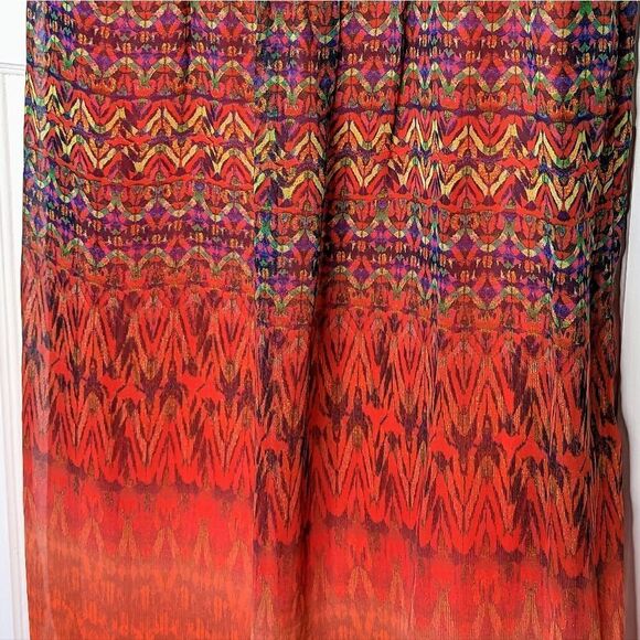 Rabbit Rabbit Rabbit Abstract Ombre Orange Red Pleated Shift Dress size 12 - Picture 3 of 15